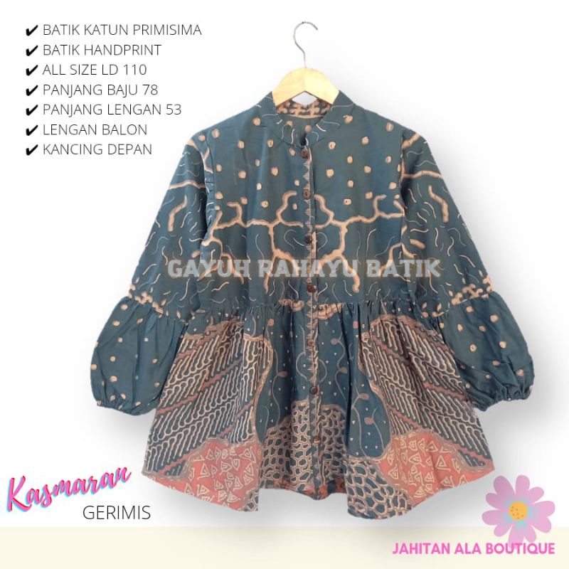 Blus kasmaran gerimis  batik solo atasan kerja