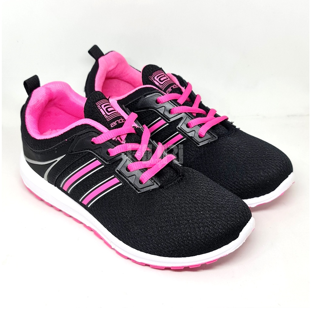 FIURI - ANDO - KAYLYN 37-40 HITAM PINK - SEPATU SNEAKERS SPORT KANVAS SOL KARET ANAK PEREMPUAN - SEPATU KETS TRENDY WANITA - SEPATU OLAHRAGA LARI FITNES SENAM KERJA KULIAH  BERTALI CEWEK MURAH PROMO DISKON BONUS KAOS KAKI