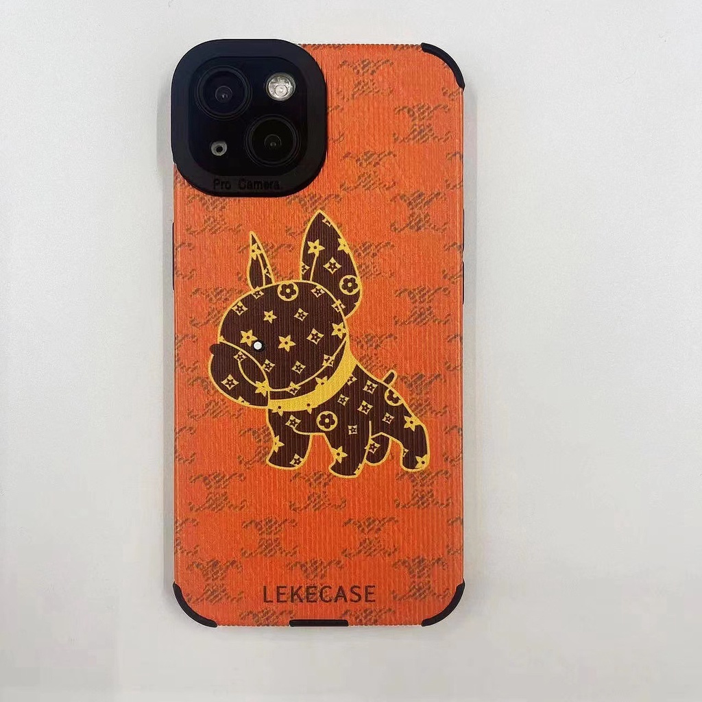 Ins Bulldog Cocok Untuk Iphone14 14pro 14Plus 14prm Iphone13 13pro 13prm iPhone 11 7Plus 8Plus Xr XS 12 Pro Max Empat Sudut Casing Ponsel Tahan Guncangan