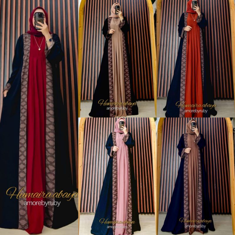 HUMAIRA ABAYA AMORE BY RUBY ORI DRESS MUSLIM BAJU WANITA GAMIS TERBARU GAMIS KONDANGAN BAHAN PRADA B