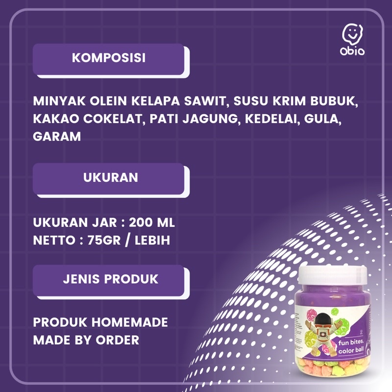 Choco Jar COLOR BALL. by Obio Crunch - Cemilan Rasa Chocolate Rice Crispy Topping Cokelat Leleh Nyam Nyam