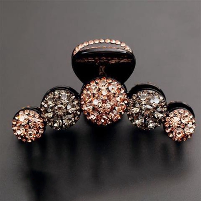 Berlian Imitasi Mengkilap Klip Rambut Wanita Fashion Berlian Imitasi Hiasan Kepala Kepiting Jepit Rambut Gadis Jepit Ponytail Holder Aksesoris Rambut