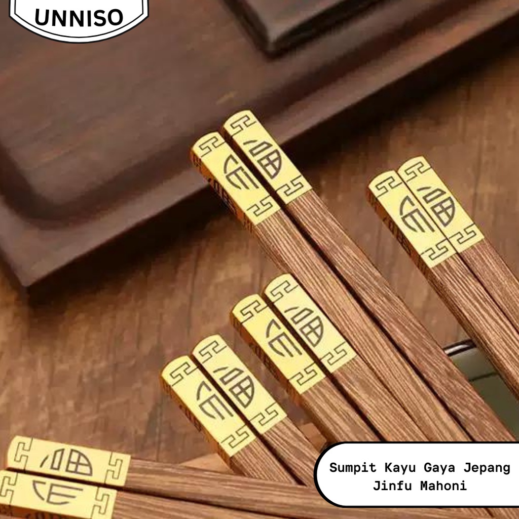 UNNISO - Sumpit Kayu Gaya Jepang Jinfu Mahoni