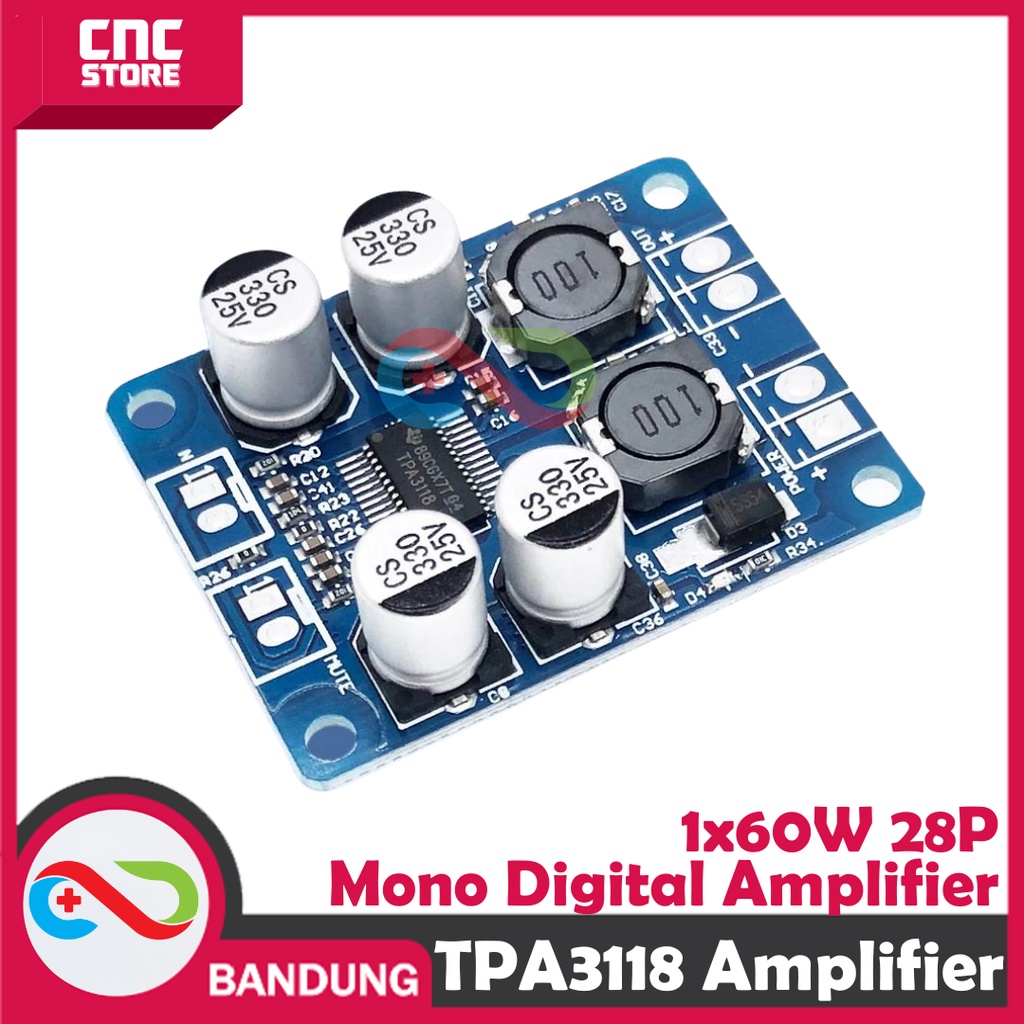 TPA3118 PBTL MONO DIGITAL POWER AMPLIFIER BOARD 1x60W 12V 24V