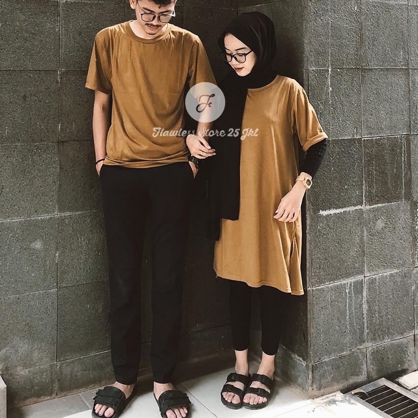 ➤➪✼✰ couple tshirt dress zoya oversize kaos pasangan basic Pasti Murah
