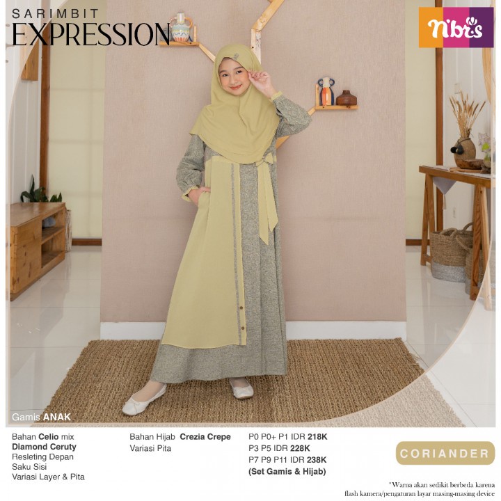 GAMIS ANAK NIBRAS BAJU ANAK PEREMPUAN EXPRESSION WALNUT HIGHLGHT SARIMBIT NIBRAS COUPLE