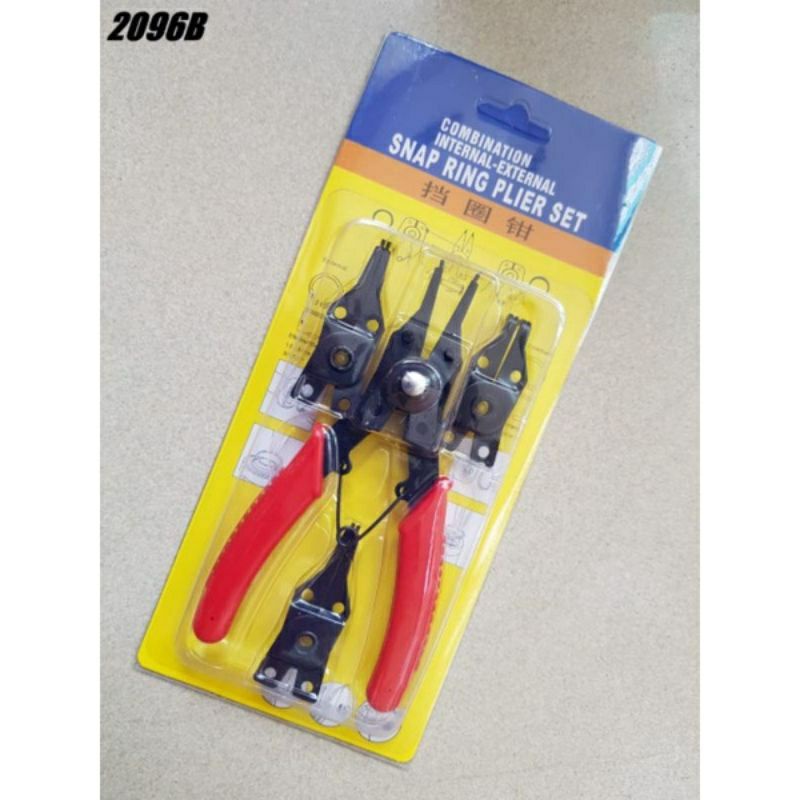 TANG SNAPRING SET SNAP RING PLIERS 4IN1 ALAT PASANG SNAP RING SET