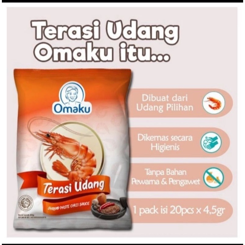 

Terasi Udang Omaku 1pak Isi 20