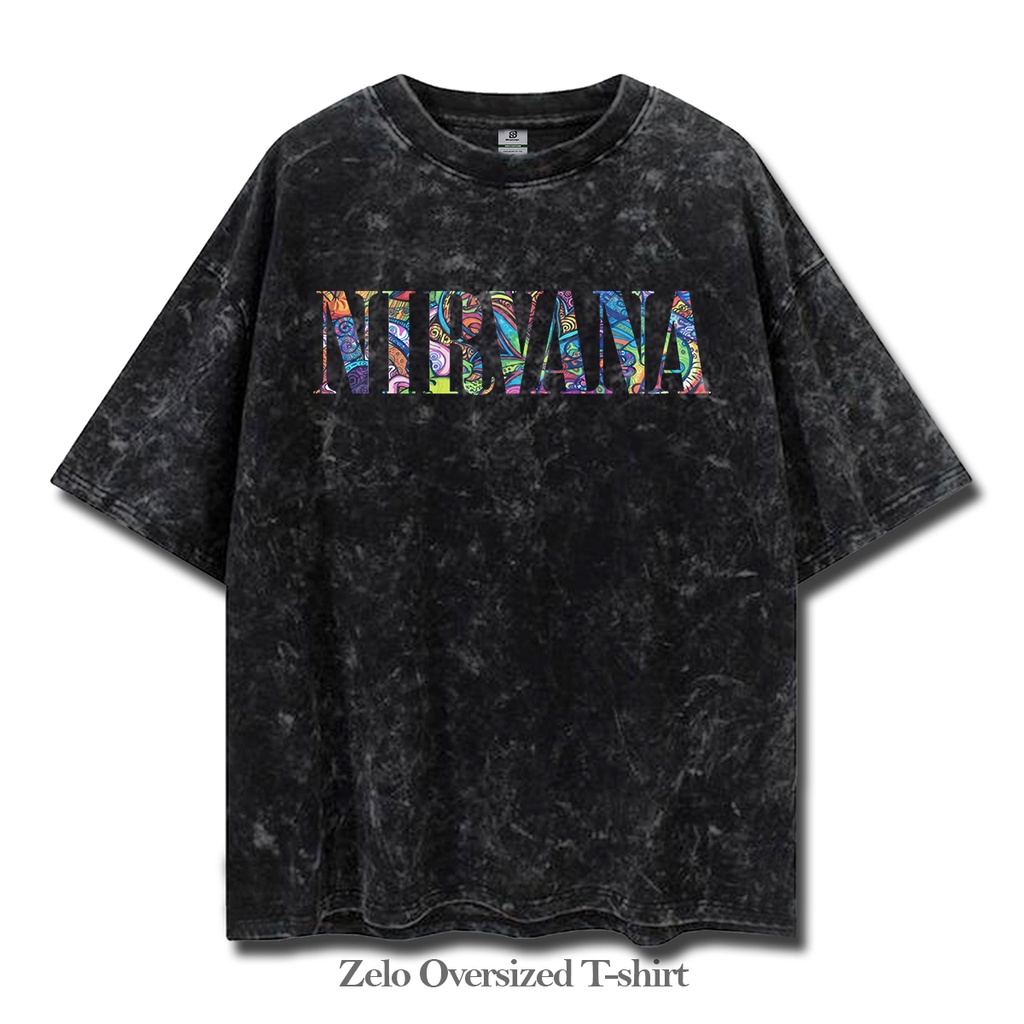 Nirvana Logo Band T shirt Oversize Stone Wash Vintage tee Washed