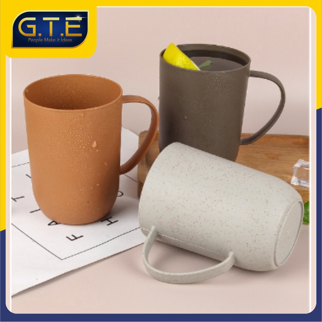 GTE | Straw Kopi Mug Cangkir /500ML Handy Cup /Gelas Gandum Kokoh / BPA Free /Wheat Straw Environmental Protection Cup