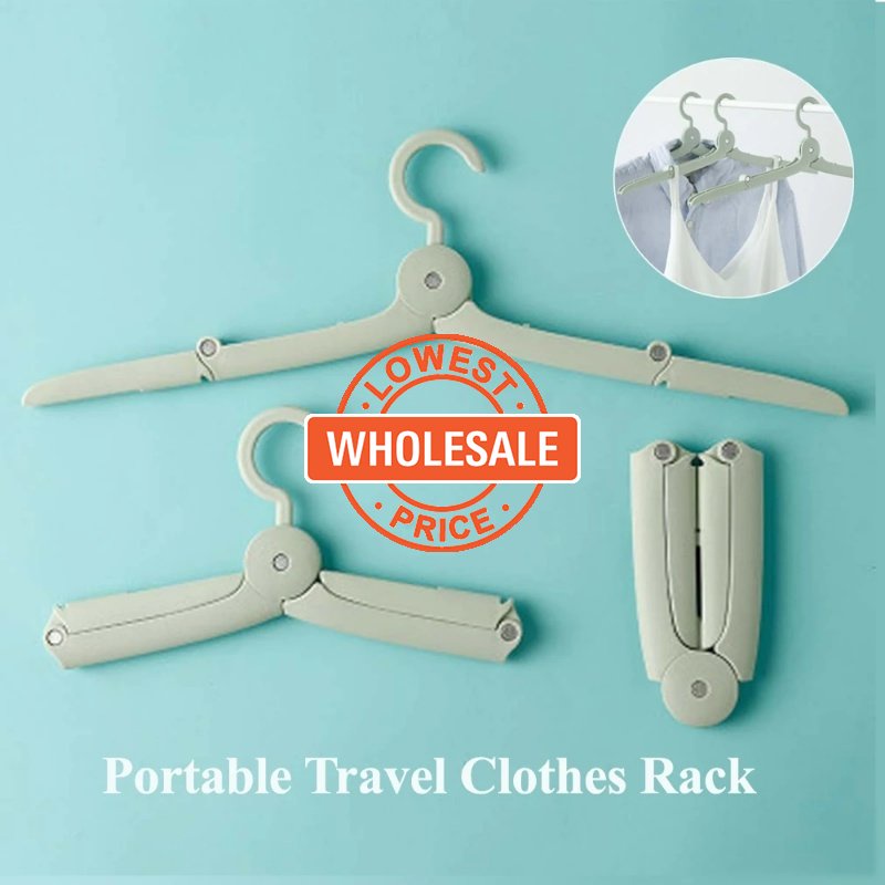 [Grosir] Non-slip Collapsible Clothes Hanger/Gantungan Baju Portabel Travel Hanger Hemat Tempat/Pasak Penyimpanan Closet Multifungsi/Rak Organizer Pengering Pakaian Laundry