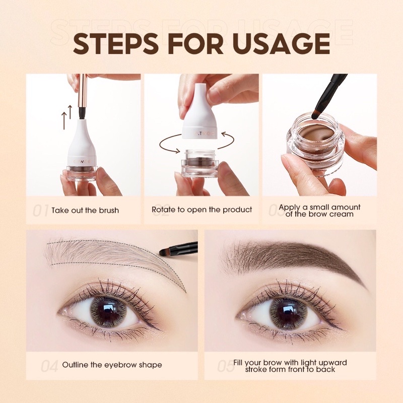 O.TWOO Eyebrow Dying Cream Natural Shaping waterproof and not easy to be stained