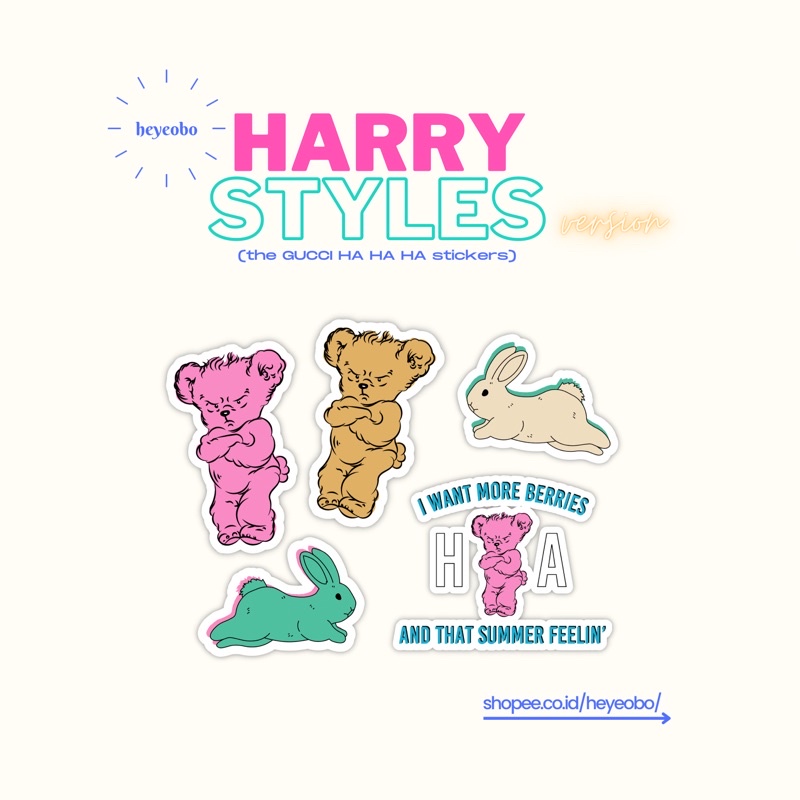 HARRY STYLES STICKERS / HARRY STYLES / HARRY STYLES GUCCI HA HA HA STICKERS / STIKERS FAN MADE