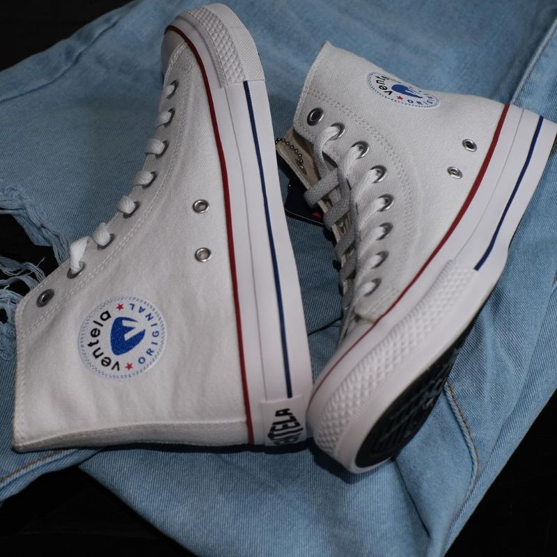 ORIGINAL VENTELA SHOES | Sepatu Ventela Ethnic High White | Sepatu warna Full Putih Brand Lokal Vent