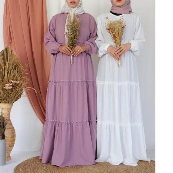 Terdepan GAMIS POLOS GOMES HITAM BUSUI Friendly Kantong S M L XL XXL XXXL XXXXL/ SUSUN REMPEL 3 COD/