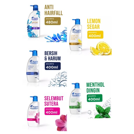 H&S / Head & Shoulders Shampoo Anti Ketombe 400ml /480ml