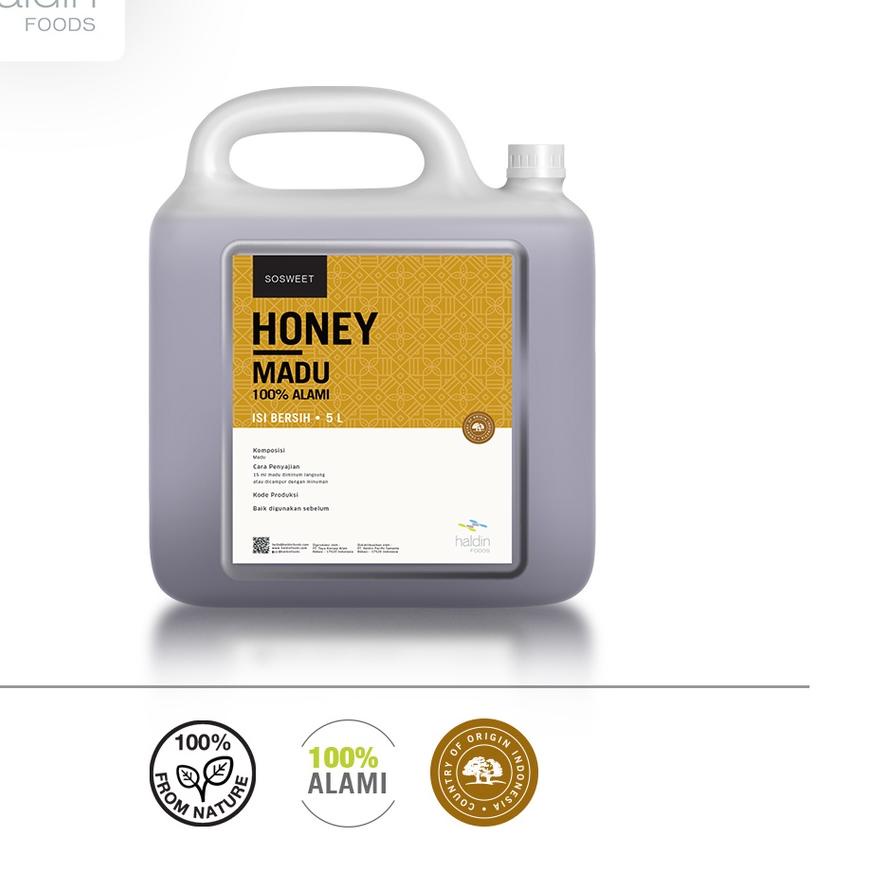 

U7Y✽ haldinfoods Madu 100% Alami Honey - 5 Liter Barang Terlaris