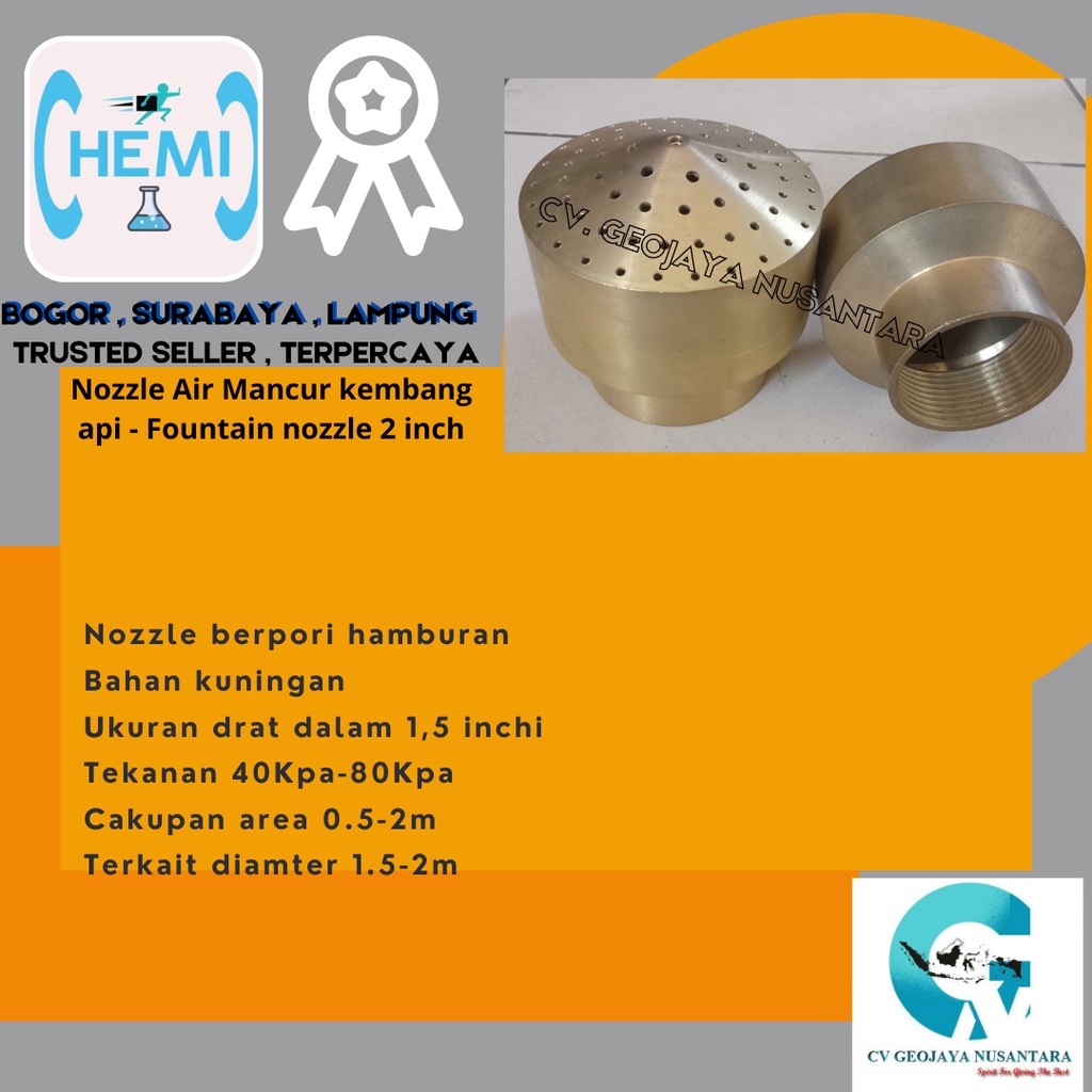 Nozzle Air Mancur kembang api - Fountain nozzle 2 inch