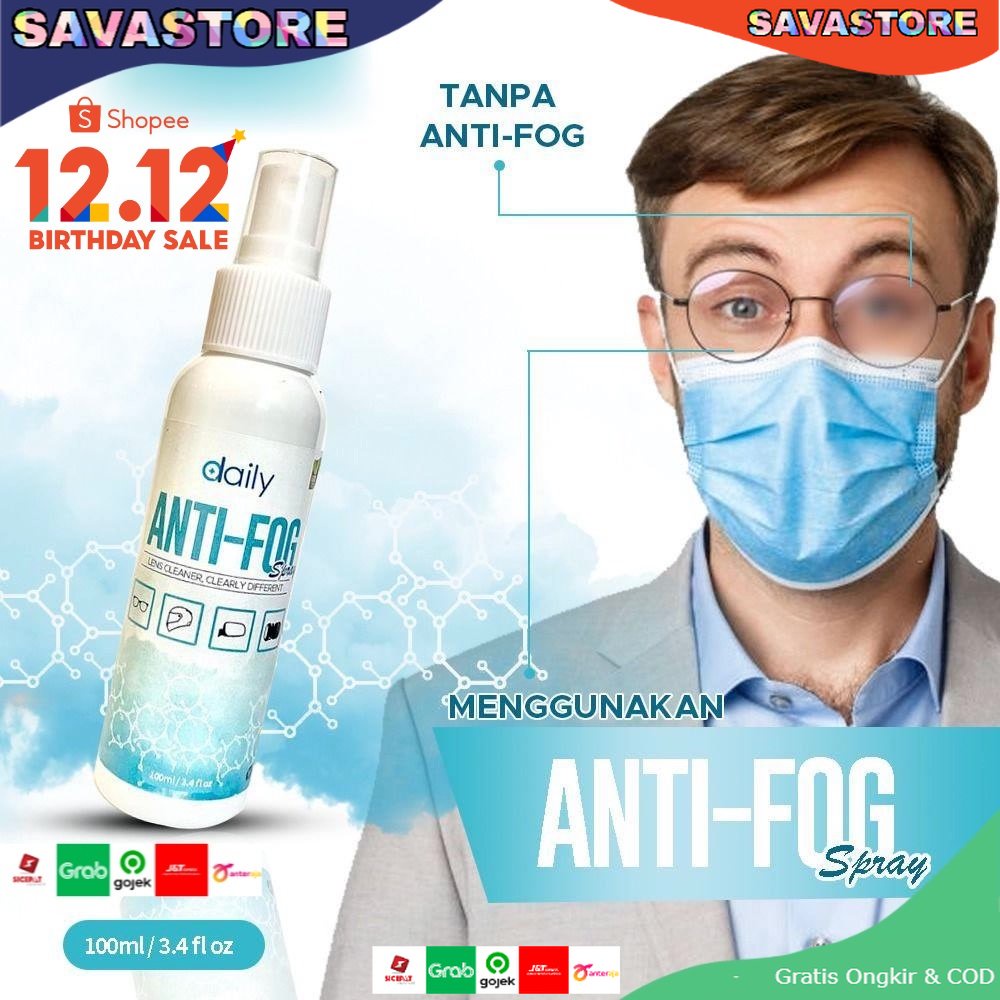 ANTI FOG PEMBERSIH KACAMATA SPRAY DAILY ANTI FOG PEMBERSIH LENSA ANTIFOG EMBUN UAP LENS CLEANER