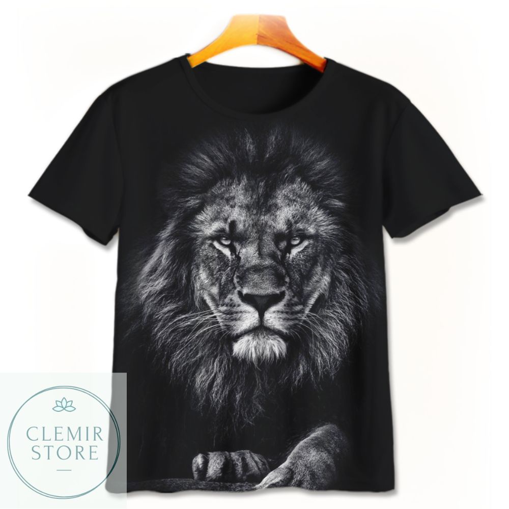 Jual Kaos 3D Anak Gambar Singa Raja Hutan - Baju 3D Hewan Lion King of