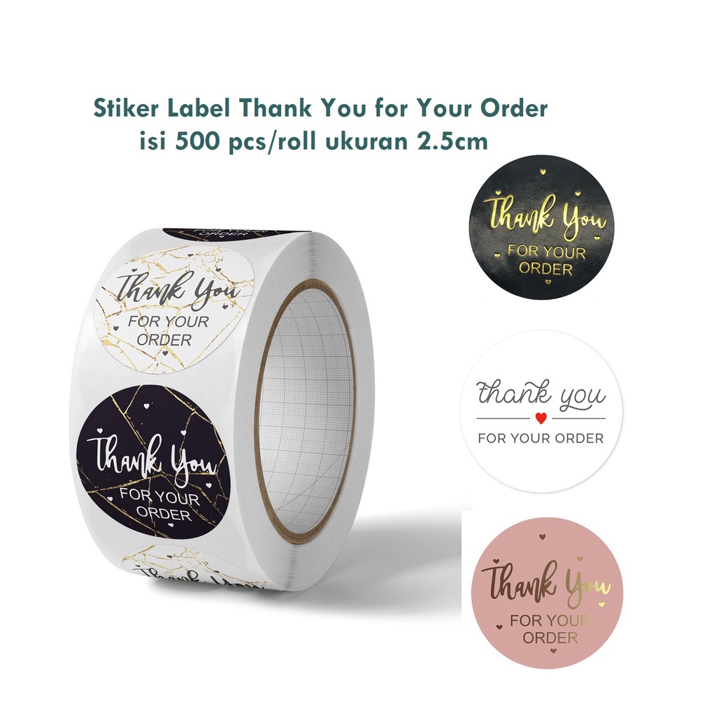 

ROLL STICKER THANK YOU IMPORT isi 500 pcs sticker