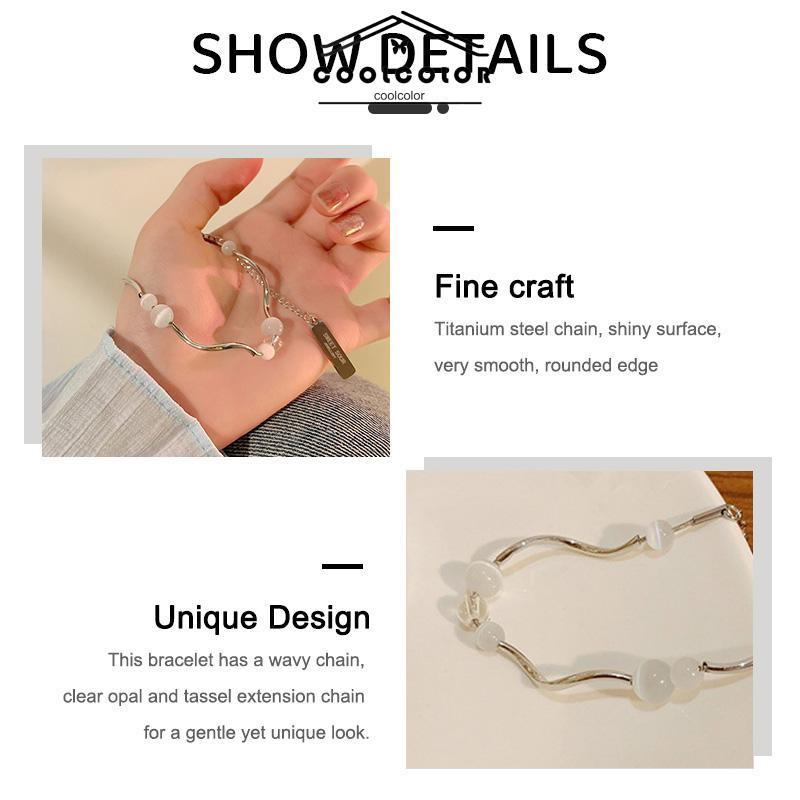 COD❤️Gelang Tangan Manik-Manik Opal Aksen Rumbai Panjang Untuk Wanita Fashion Korea- cl