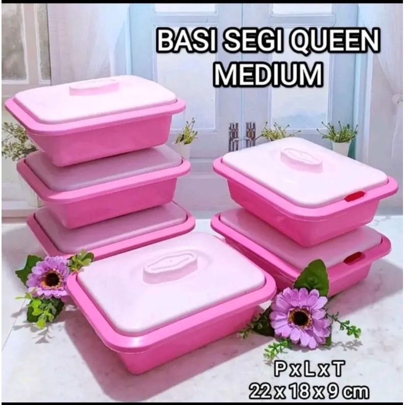 

Tempat Makan Prasmanan /Tempat Serbaguna QUEEN MEDIUM Persegi Isi 6pcs Plus Tutup LAZZAROSE