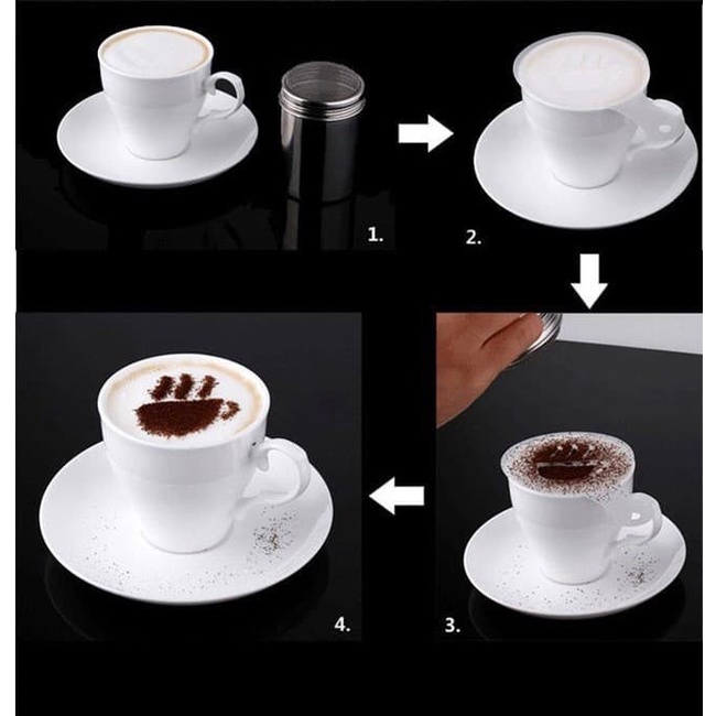 Alat Latte Art Set Isi 16 Pcs Bentuk Gambar Cetakan Kopi Printing Taburan Bubuk Coffee Cappuccino Shaper Tabur Mold Print Peralatan Perlengkapan Cafe Shop Barista Coffee Coklat Macam Springkle Kafe Membuat Membentuk Shape Murah Termurah Grosir Prakarya