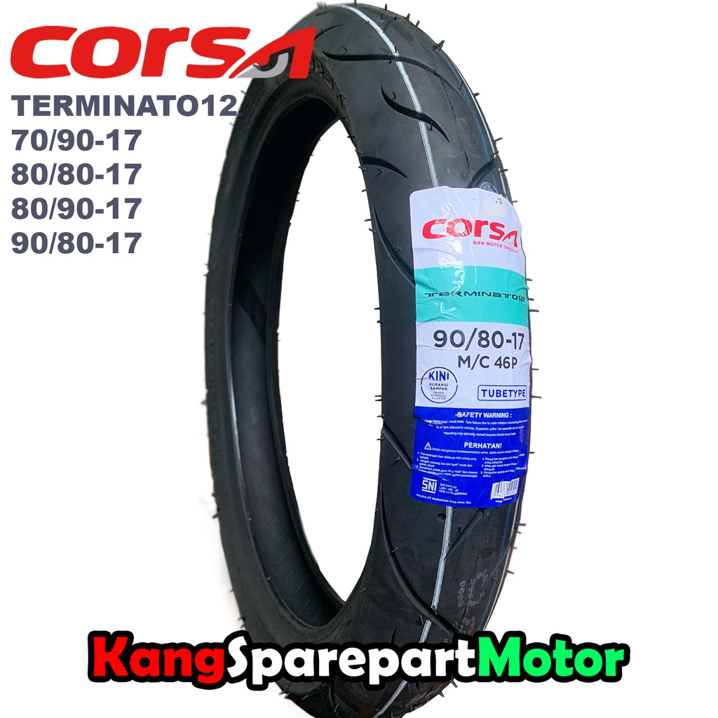 CORSA TERMINATOR  RING 17 (BUKAN TUBBLES) BAN LUAR CORSA TERMINATOR RING 17 TERSEDIA UKURAN 70/90-17