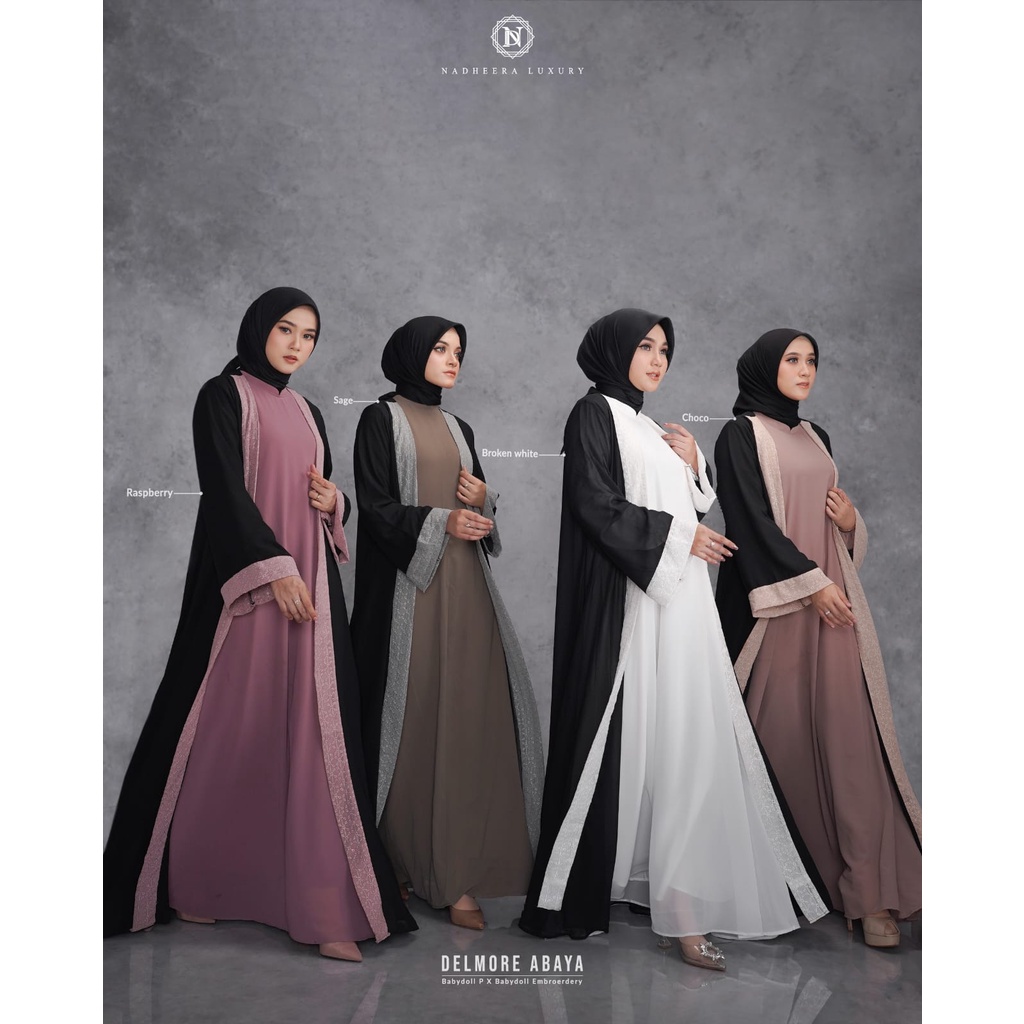 Delmore Abaya by Nadheera Luxury | Abaya Terbaru Nadheera 2023 | Dress Lebaran | Gamis Mosleamwear |