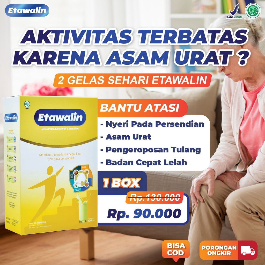 ETAWALIN -  MINUMAN SUSU YANG TERBUAT DARI SUSU KAMBING ETAWA ASLI YANG DIPADUKAN DENGAN 5 HERBAL ALAMI YANG SANGAT BERGUNA UNTUK MENINGKATKAN KESEHATAN DAN KEPADATAN TULANG / PAKET 1 BOX