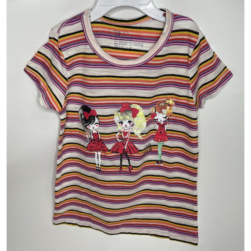 A5011-A5012 GAP girls / rubics stripe shirt / baju anak kecil bayi remaja girl bodysuit jumper pakaian perempuan laki laki cowo cewe cewek cowok kemeja overall lucu unik imut gemas gemes murah sisa ekspor export kaos kaus