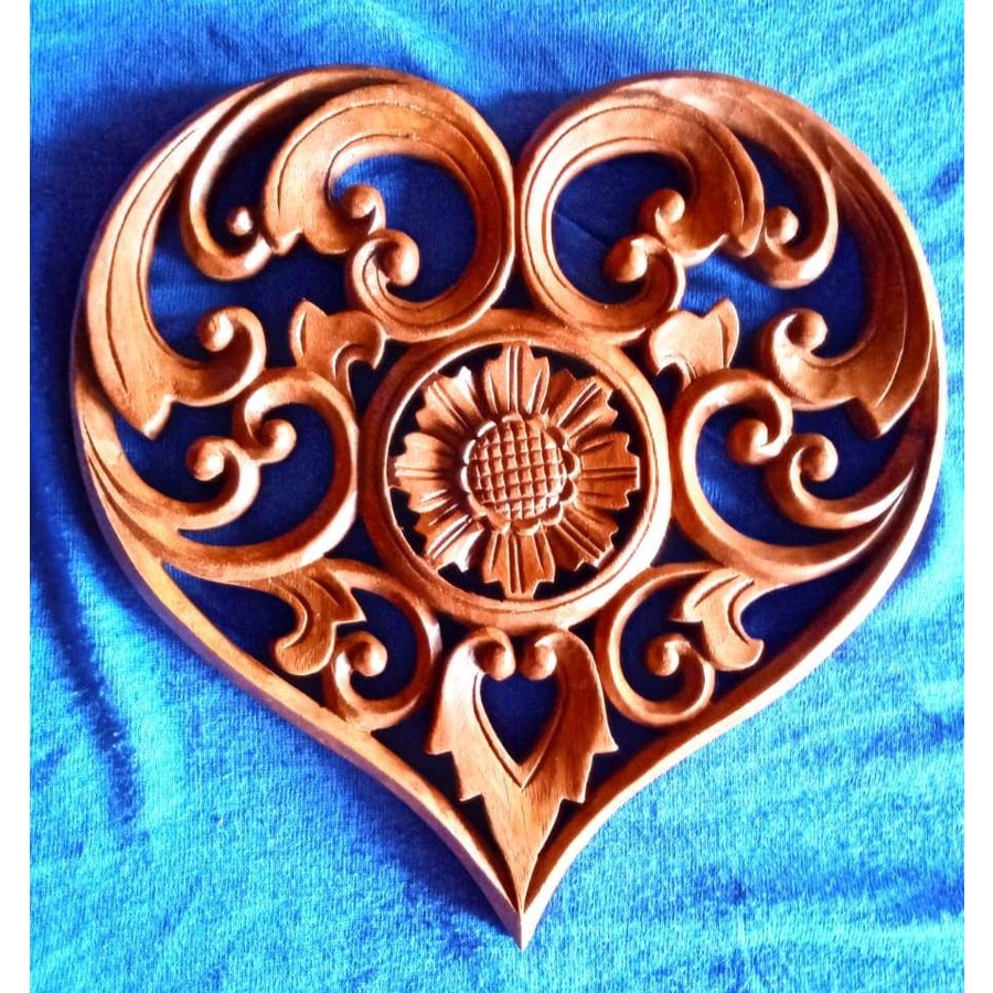 Kerajinan Ukiran kayu panil Bali 20cm 25cm Hiasan dekorasi dinding bali handmade