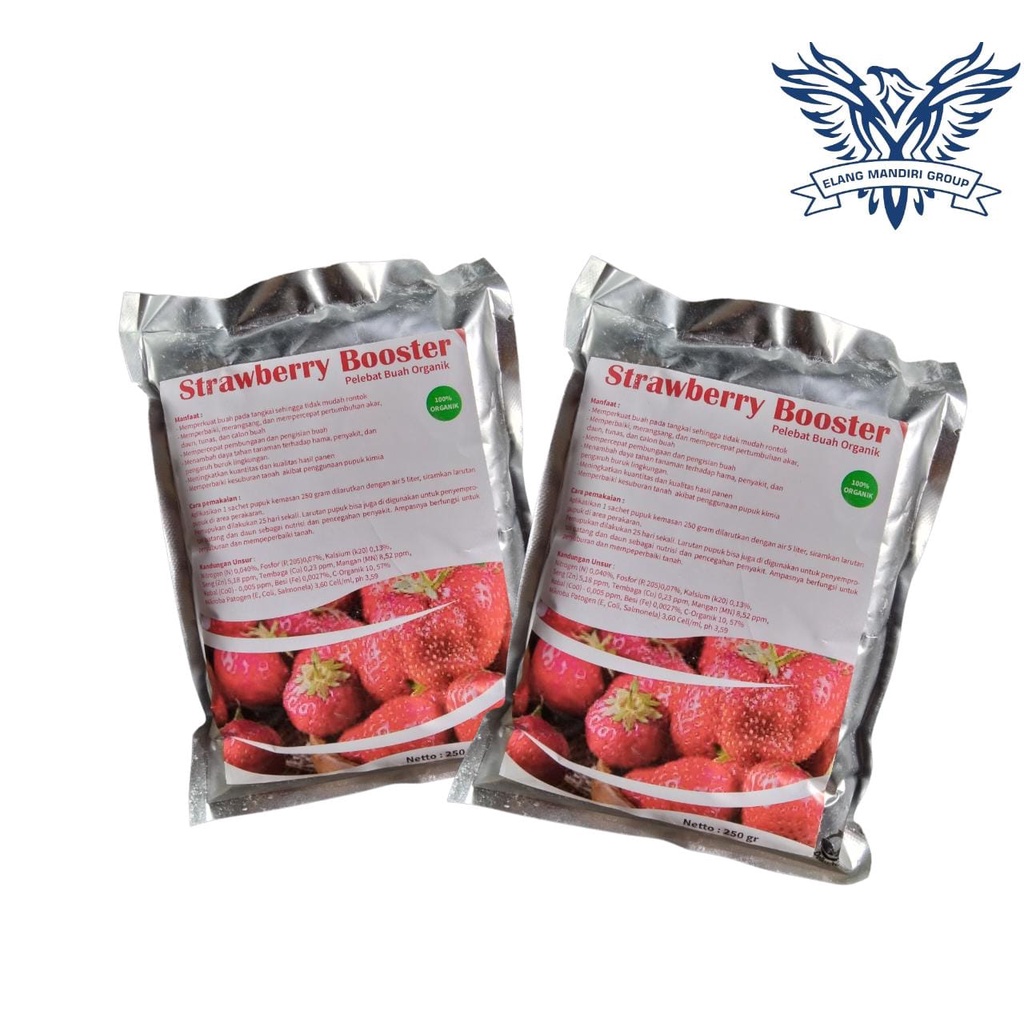 Repack Booster Strawberry 250gr Pupuk Organik Perangsang buah strobery agar cepat berbuah lebat