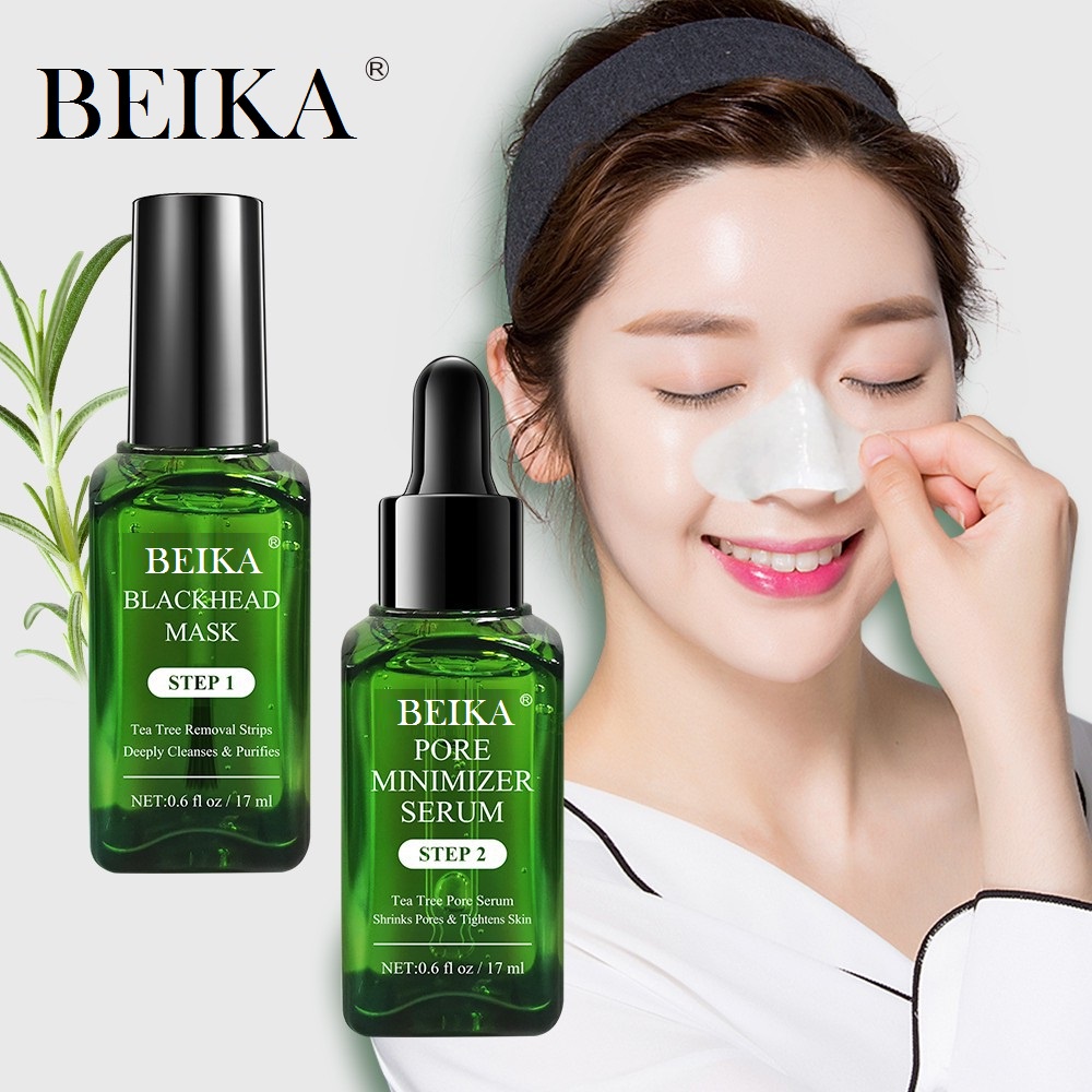 BREYLEE Pencabut Komedo Dan Serum Pengecil Pori2 Blackhead Mask Step 1 &amp; Pore Minimizer Serum Step 2