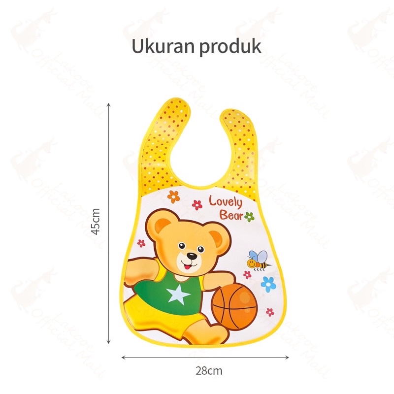 Celemek bayi anak kartun Slabber bib bayi tahan air