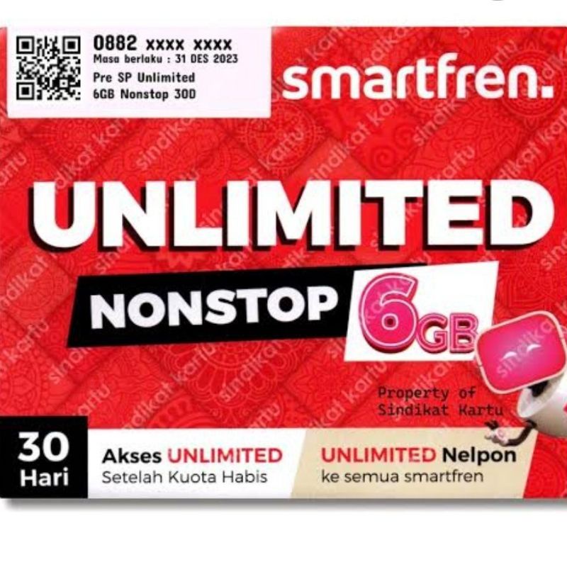 Kartu Perdana SMARTFREN UNLIMITED 6GB Langsung Jos