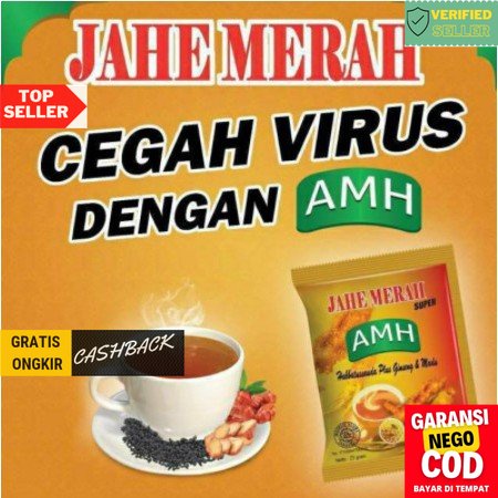 

AMH Jahe Merah Super Original Asli Habbatussauda perut kembung Batuk Asam urat stamina Rematik DSHA16