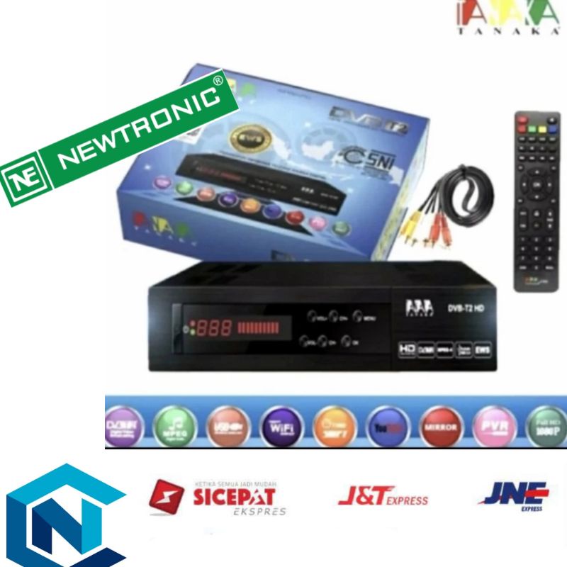 NEWTRONIC STB TANAKA DVB T2 SET TOP BOX TV DIGITAL MERK TANAKA ORIGINAL