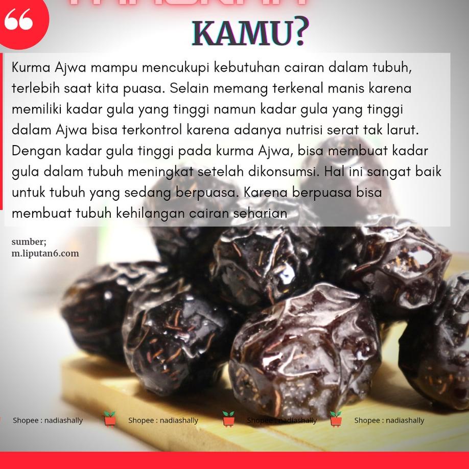 

FREE ONGKIR!Kurma Ajwa ALIYAH Madinah 500gr Premium Enak KURMA NABI AZWA|KD2