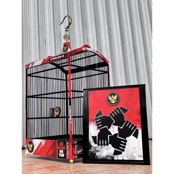 Sangkar Kotak SNI Decal 3D Akar Rumput One Nation SNI No 2/ Kandang Kotak No 2