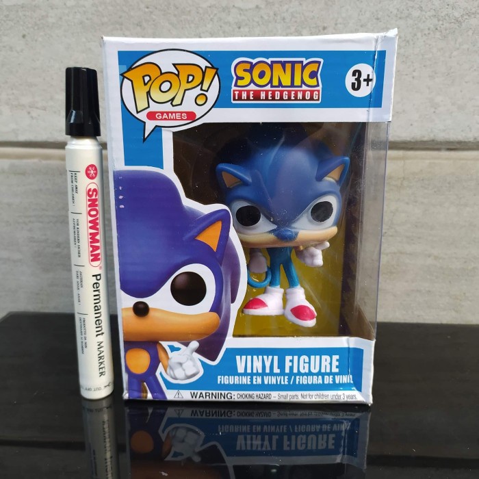 mainan action figure funko pop kw sonic the hedgehog blue bahan pvc H