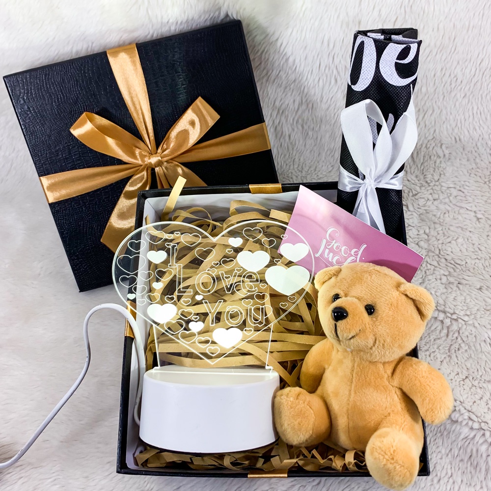 

Gift Box Eksklusif Lampu LED I Love You Mini Teddy
