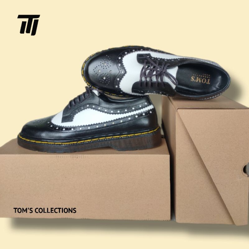 TOM'S - Sepatu Pria Low Bots Wingtip Kulit Asli Original - BBKP