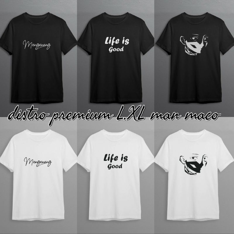 kaos pria dewasa rayon premium L.XL.distro