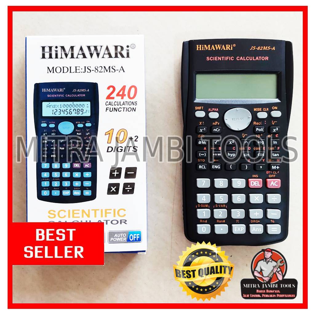 

KALKULATOR SAINS SEKOLAH 12 DIGIT / SCIENTIFIC CALCULATOR HITAM 240 FUNGSI