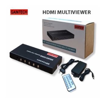 Hdtv quad multi viewer gaintech 4 port 4x1 ir remote 4k 2k 1080p multiviewer adaptor 401-hf 401hf