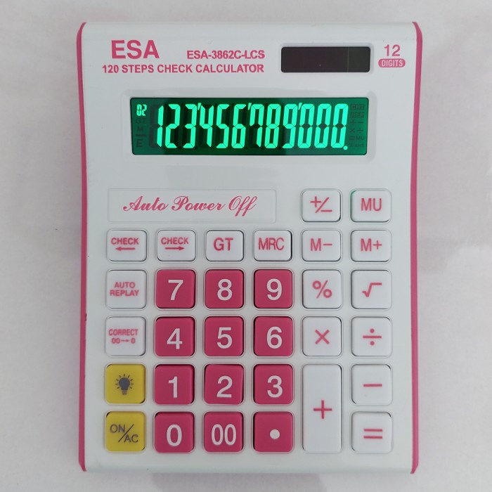 

KALKULATOR LCD LED CALCULATOR CHECK CORRECT 12DIGITS ORIGINAL ESA 3862 #ORIGINAL