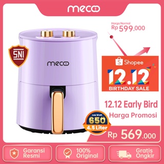 Mecoo New Lilac Aesthetic 650 Low Watt Air Fryer 4.5L 5.5L SNI Hemat Listrik & Anti Jeglek Mesin Penggorengan Tanpa Minyak Oven Listrik