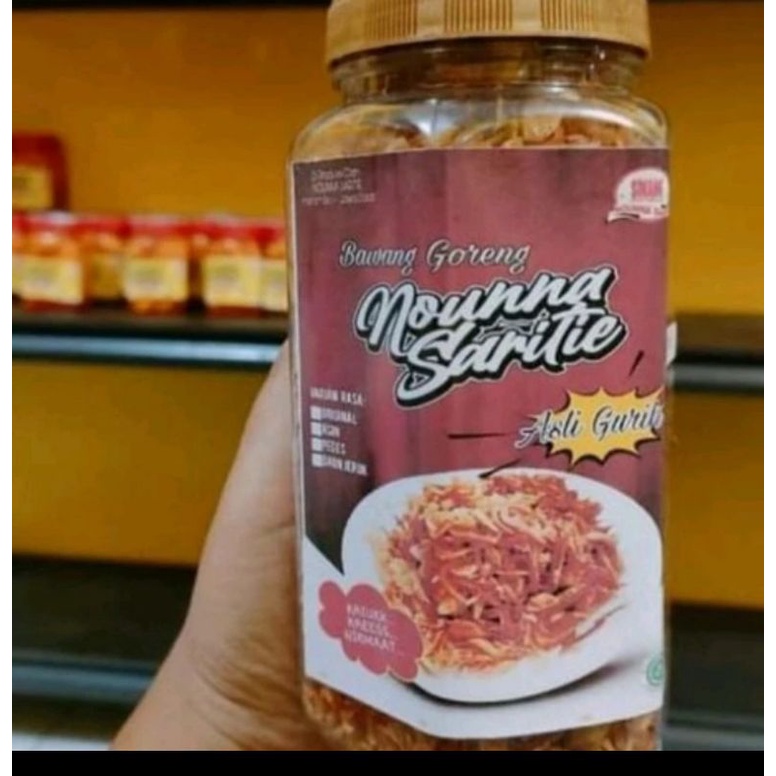 

BAGOR BAWANG GORENG NOUNNA SARITIE OLEH-OLEH KHAS INDRAMAYU, MURAH, ENAK, SEDAP, GURIH